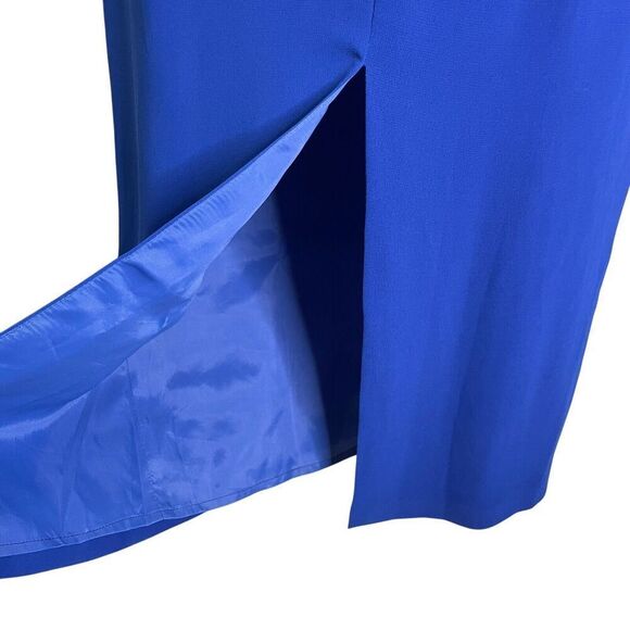 Lilli Diamond Vintage Blue Sheath Midi Rhinestone Beaded Dress Long Sleeve 10 - Picture 12 of 15